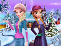 遊戲Elsa and Anna Winter Dress Up