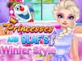 遊戲Princesses And Olaf's Winter Style