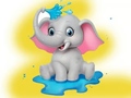遊戲Coloring Book: Elephant Spraying Water