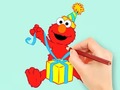 遊戲Coloring Book: Elmo Gift