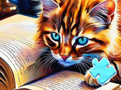 遊戲Jigsaw Puzzle: Cat Reading