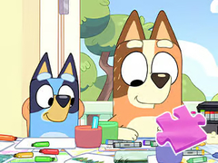 遊戲Jigsaw Puzzle: Bluey Family Coloring Day