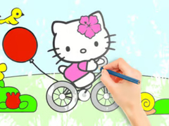 遊戲Coloring Book: Hello Kitty Cycling