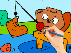 遊戲Coloring Book: Fishing Squirrel
