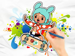 遊戲Coloring Book: Toca Boca Skateboard