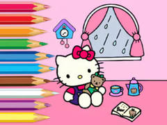 遊戲Coloring Book: Hello Kitty Rainy Day