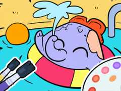 遊戲Coloring Book: Elephant Swim