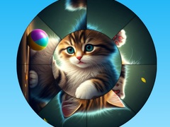 遊戲Round Jigsaw Puzzle Collect Pictures with Cute Kittens
