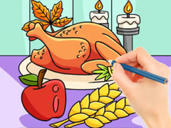 遊戲Coloring Book: Thanksgiving Turkey Meal