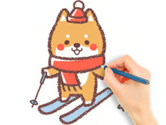 遊戲Coloring Book: Skiing Puppy