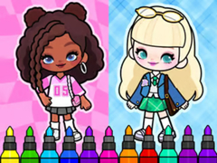 遊戲Coloring Book: Aha World Sporty Girl