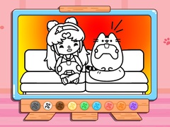 遊戲Coloring Book: Toca Life With Pusheen