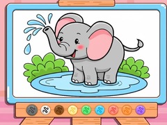 遊戲Coloring Book: Cute Baby Elephant