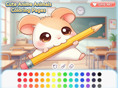 遊戲Cute Anime Animals Coloring Pages