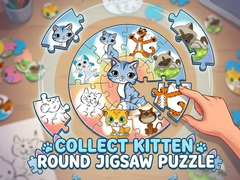 遊戲Round jigsaw Puzzle - Collect Kitten